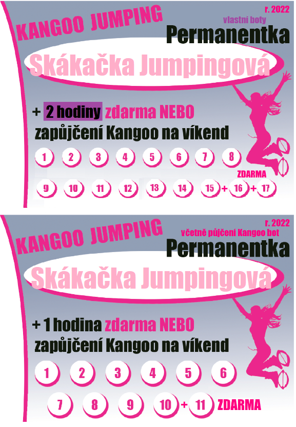 Vzor permanentky Skákačka Jumpingová na lekce Kangoo Jumpingu